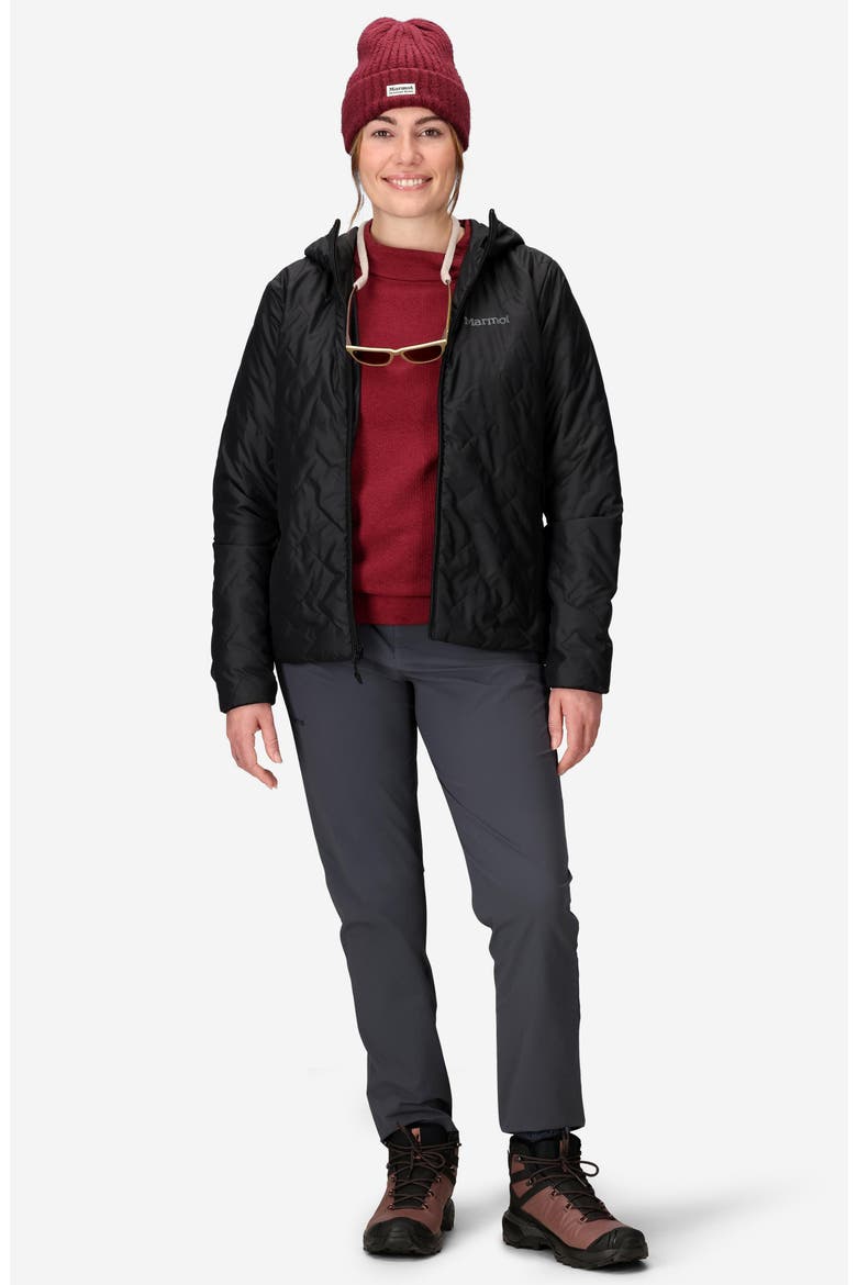 MonoQuilt Hooded Jacket, Alternate, color, BLACK