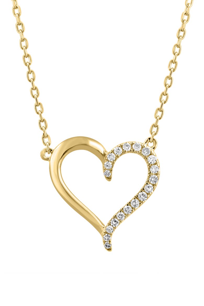 Pavé Diamond Heart Pendant Necklace, Alternate, color, GOLD