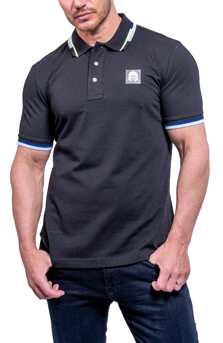 Maceoo Tipemb39 Black Piqué Polo, Alternate, color, Black