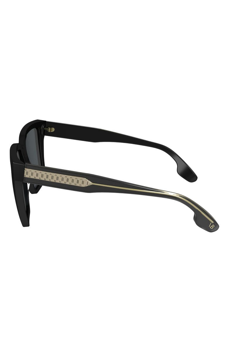 Victoria Beckham 57mm Chain Rectangular Sunglasses, Alternate, color, Black