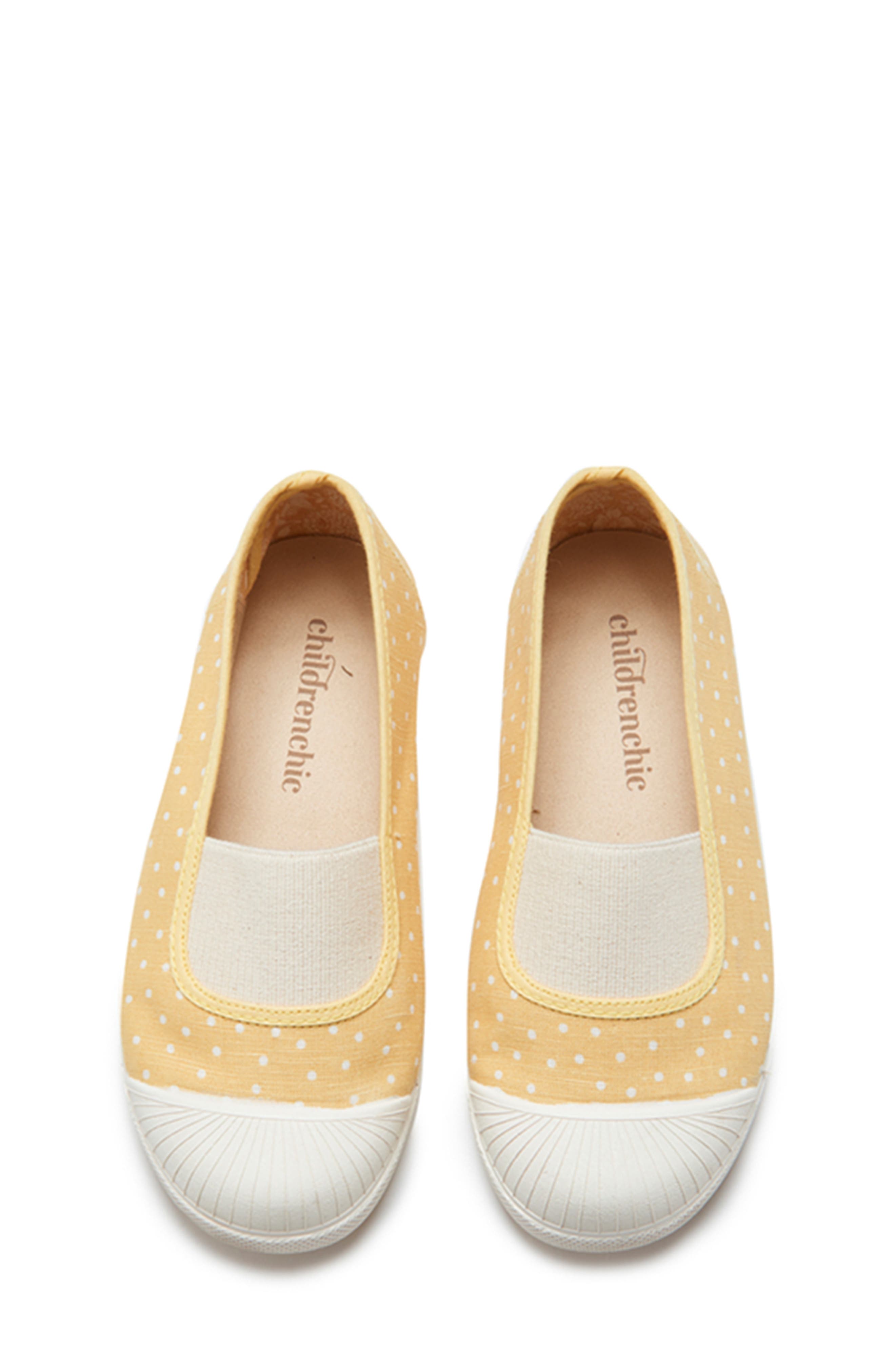 CHILDRENCHIC Polka Dot Canvas Sneaker, Alternate, color, Yellow Dots