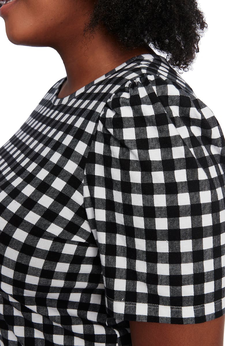 Court & Rowe Gingham Short Sleeve Cotton Knit Top, Alternate, color,