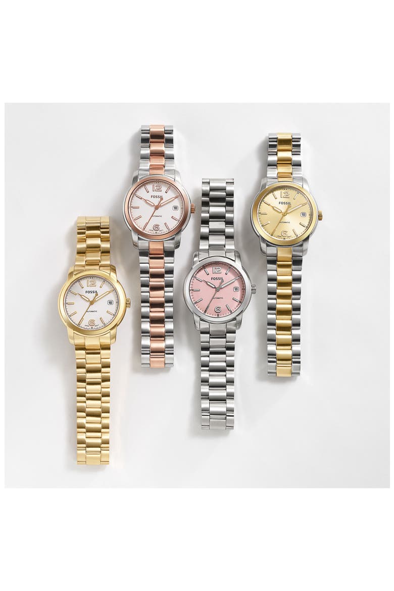 Heritage Bracelet Watch, 38mm, Alternate, color, TWO-TONE ROSE/ SILVER