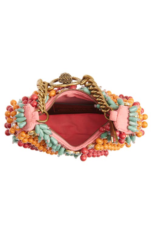 Kurt Geiger London Small Chelsea Embellished Hobo Bag In Coral Multi
