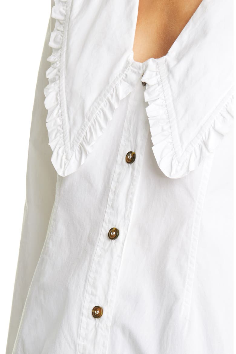 Ruffle Collar Cotton Poplin Shirt, Alternate, color, BRIGHT WHITE