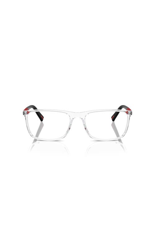Prada Linea Rossa 57mm Rectangle Optical Glasses In Brown