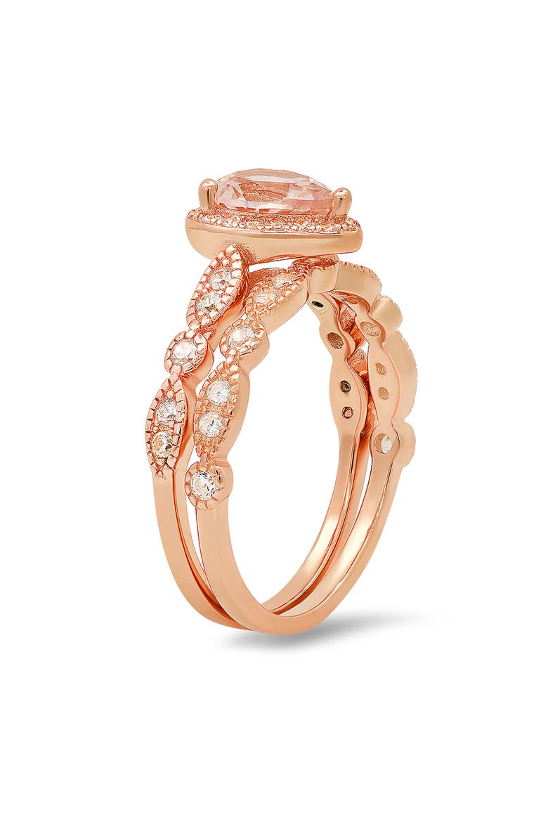 Sterling Silver 2-Piece Ring Set, Alternate, color, ROSE GOLD