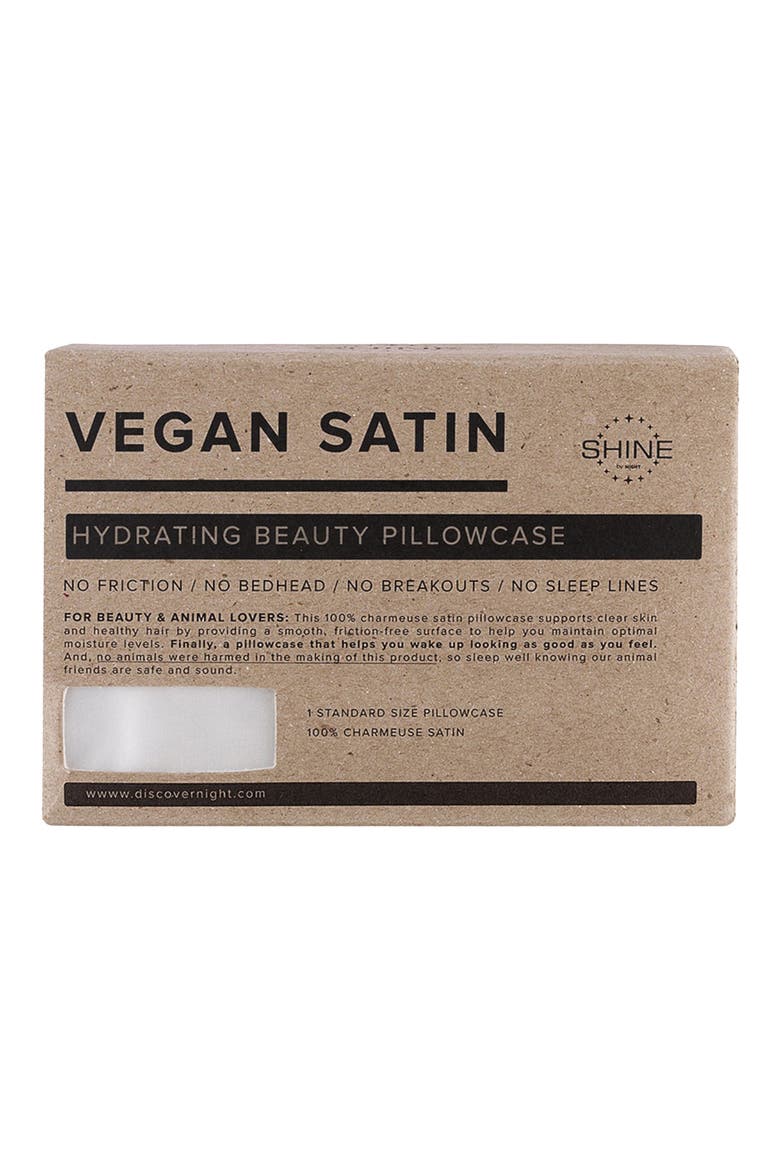 Vegan Satin Pillowcase, Alternate, color, WHITE