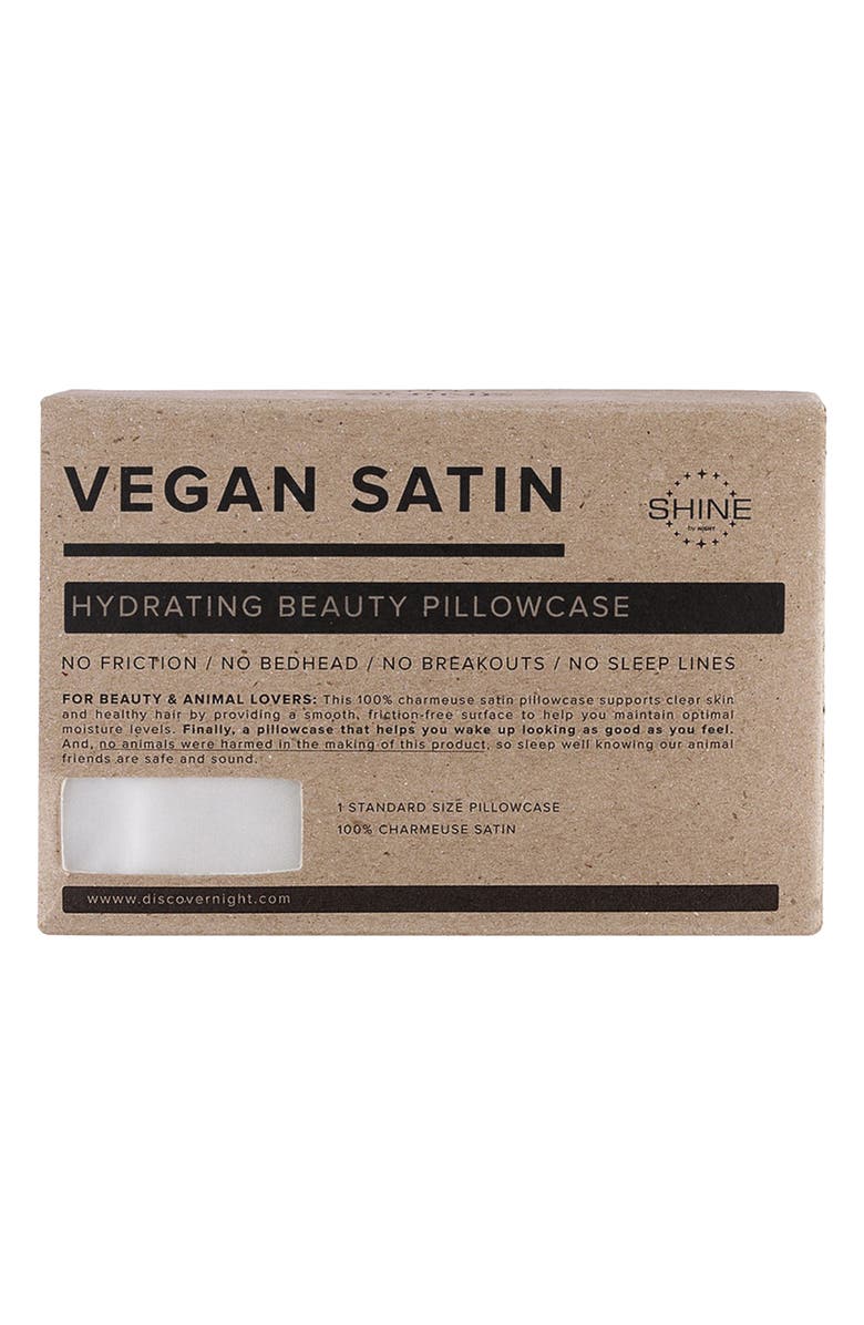 NIGHT Vegan Satin Pillowcase, Alternate, color,