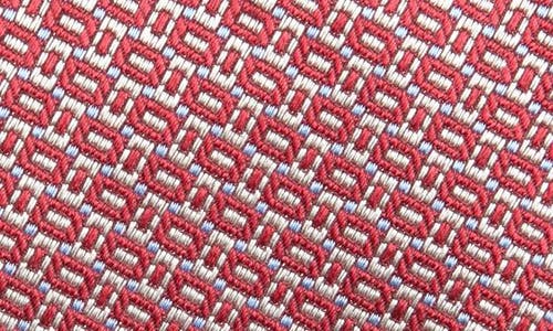 David Donahue Neat Silk Tie In Brown