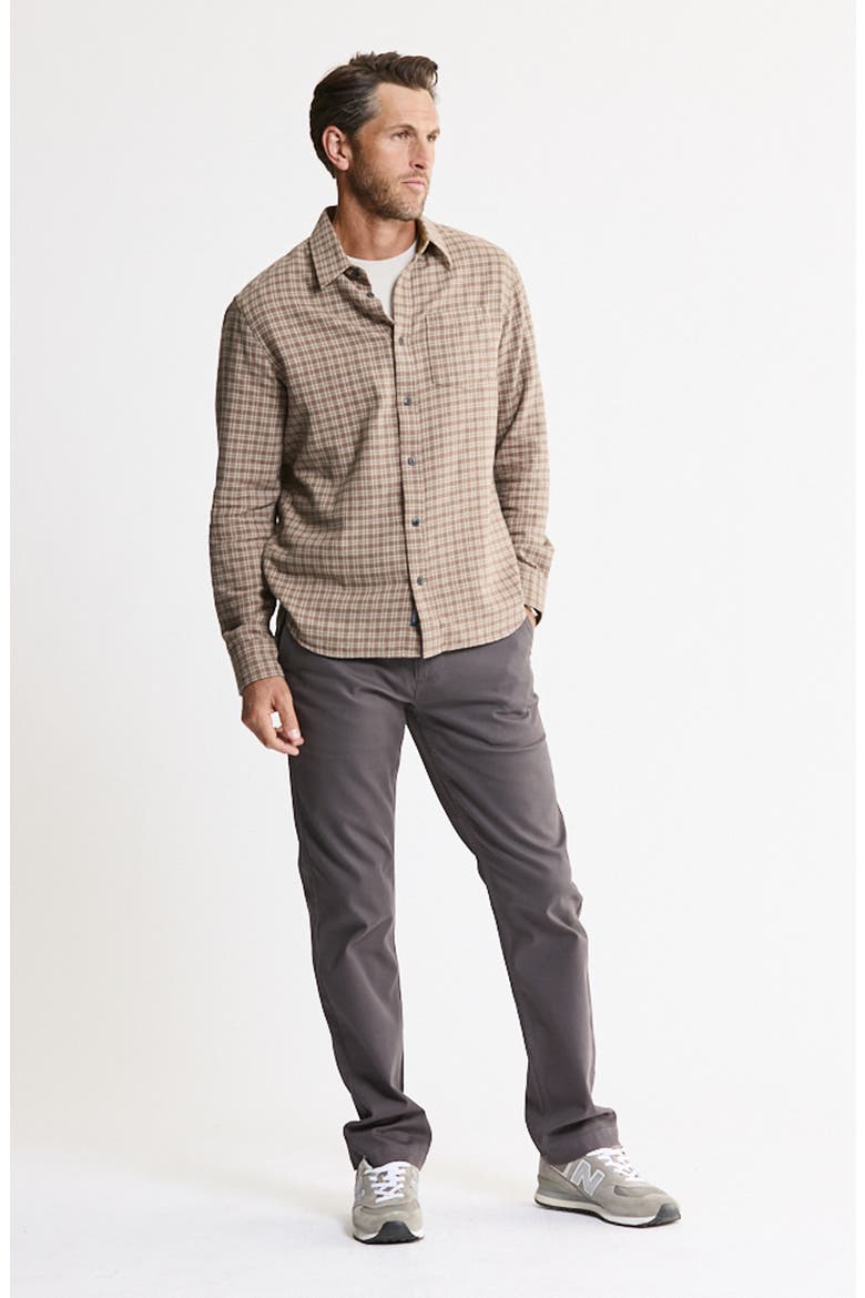 Manor Long Sleeve Twill Button-Up Flannel Shirt, Alternate, color, BROWN