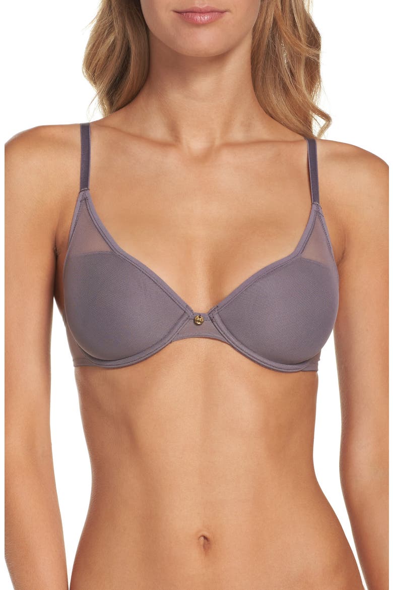 Highlight Contour Underwire Bra, Main, color, GUNMETAL