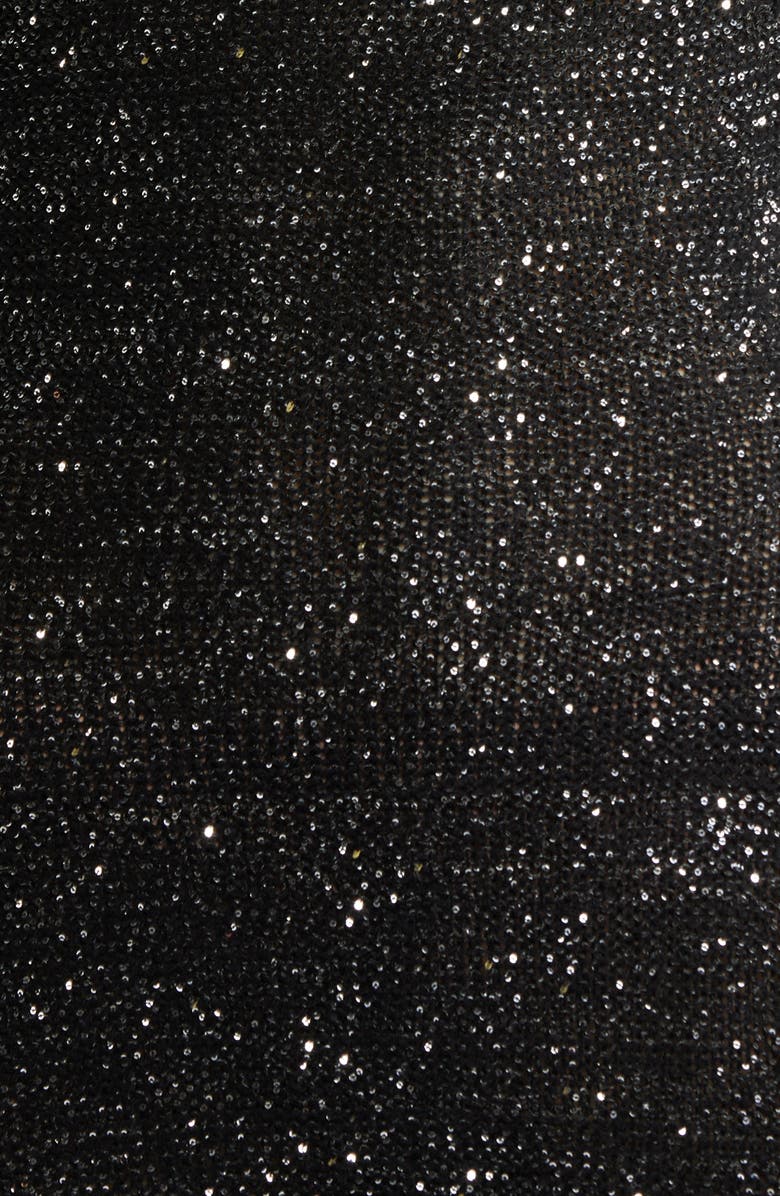ZOE AND CLAIRE Sequin Short Sleeve Sweater Dress, Alternate, color, Black