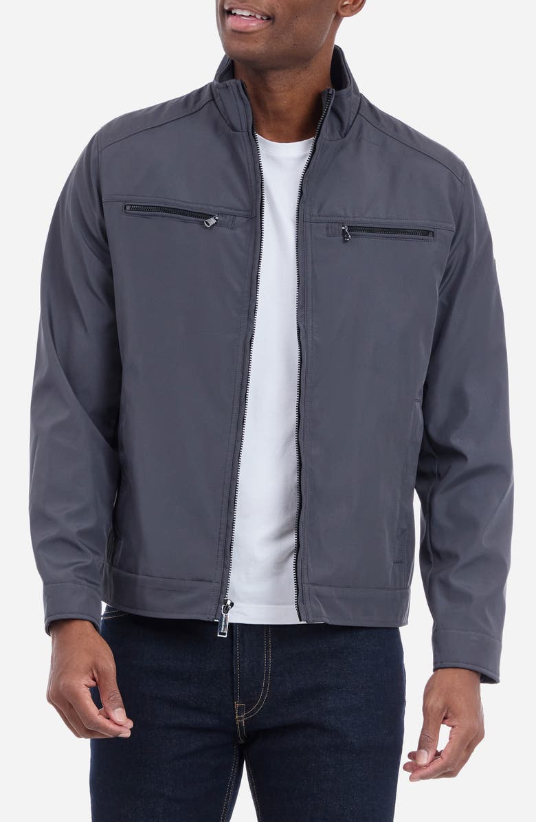 Michael Kors Hipster Water Resistant Softshell Jacket, Main, color, Charcoal