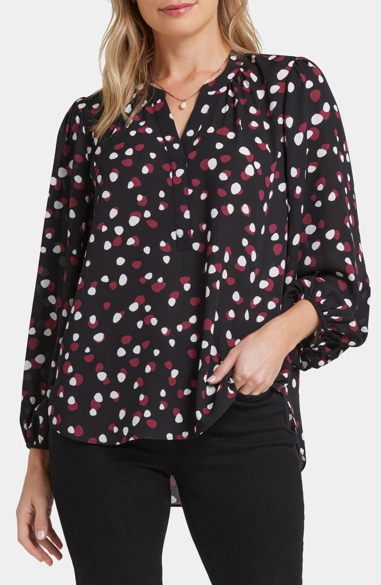 NYDJ Print Puff Shoulder Top, Main, color, 