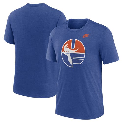 Nike Men's Heather Royal Florida Gators Blitz Evergreen Legacy Primary Tri-blend T-shirt