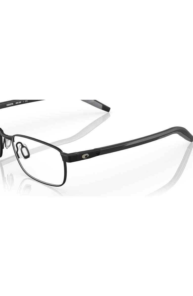 Costa 53mm Rectangle optical glasses, Alternate, color, Black