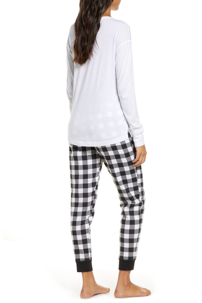 Jersey & Fleece Pajamas, Alternate, color, BLACK BUFFALO CHECK