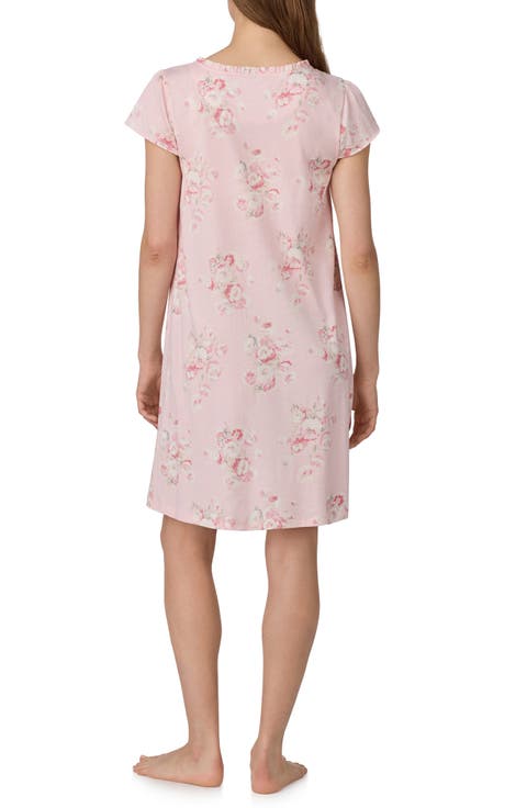 Floral Short Sleeve Nightgown