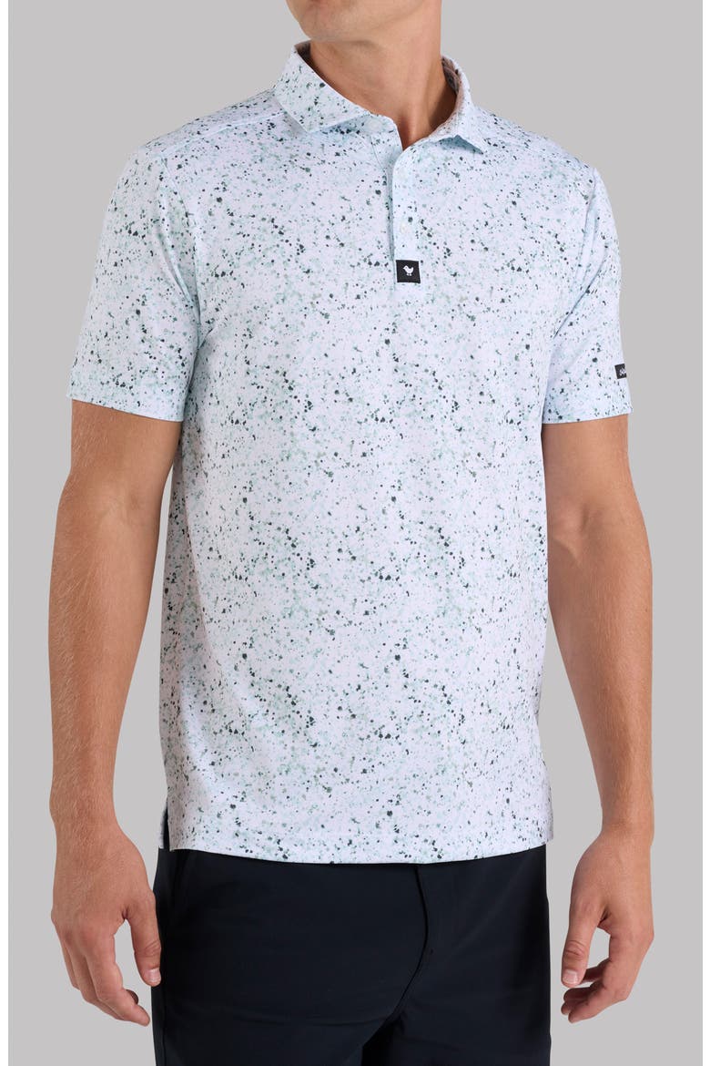 Spatter Print Performance Golf Polo, Main, color, PAINT SPLATTER - GREENS