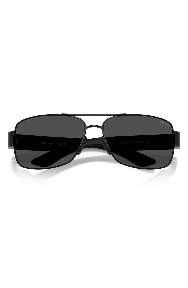 Prada Linea Rossa 65mm Shield Sunglasses, Alternate, color, Black / Dark Grey