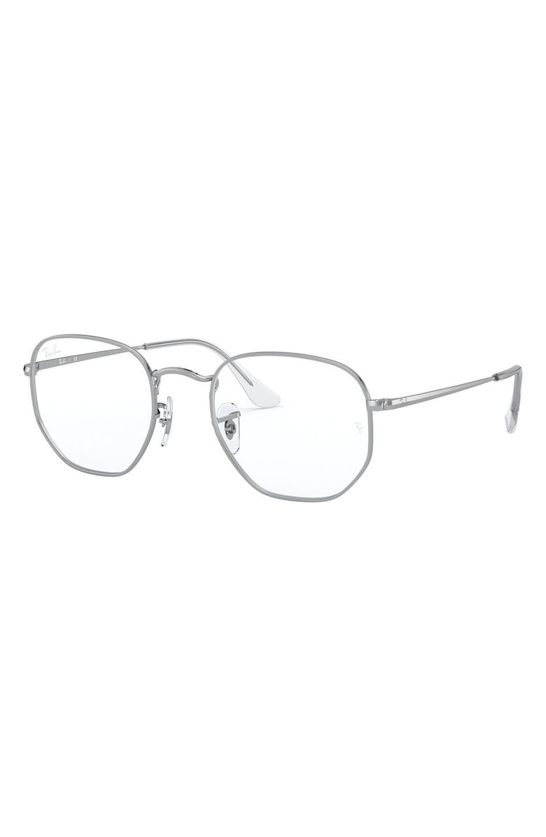 Ray-Ban 54mm Optical Glasses, Alternate, color, Silver