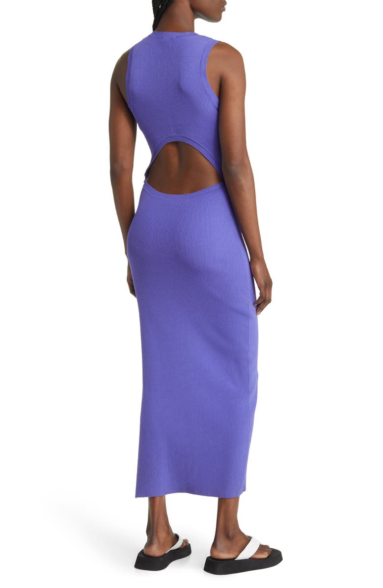 Rails Syd Rib Cutout Midi Sweater Tank Dress, Alternate, color, Purple
