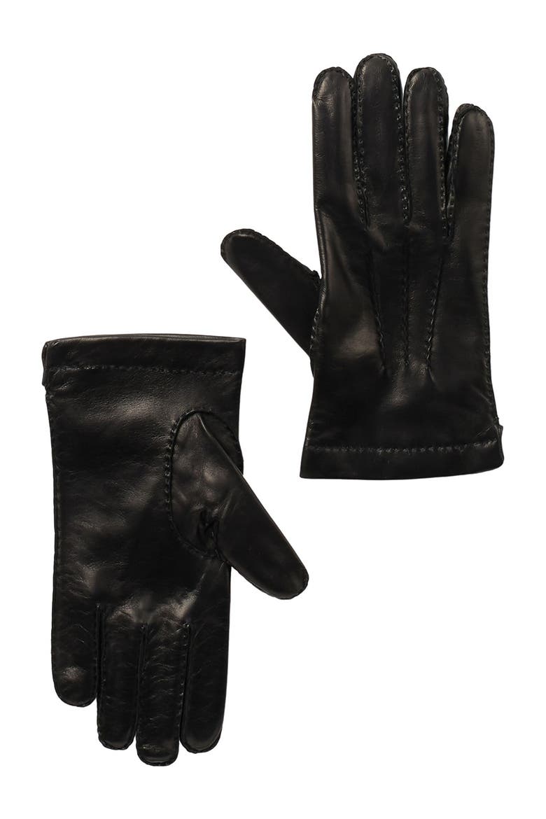 Handsewn Nappa Leather Gloves, Main, color, BLACK