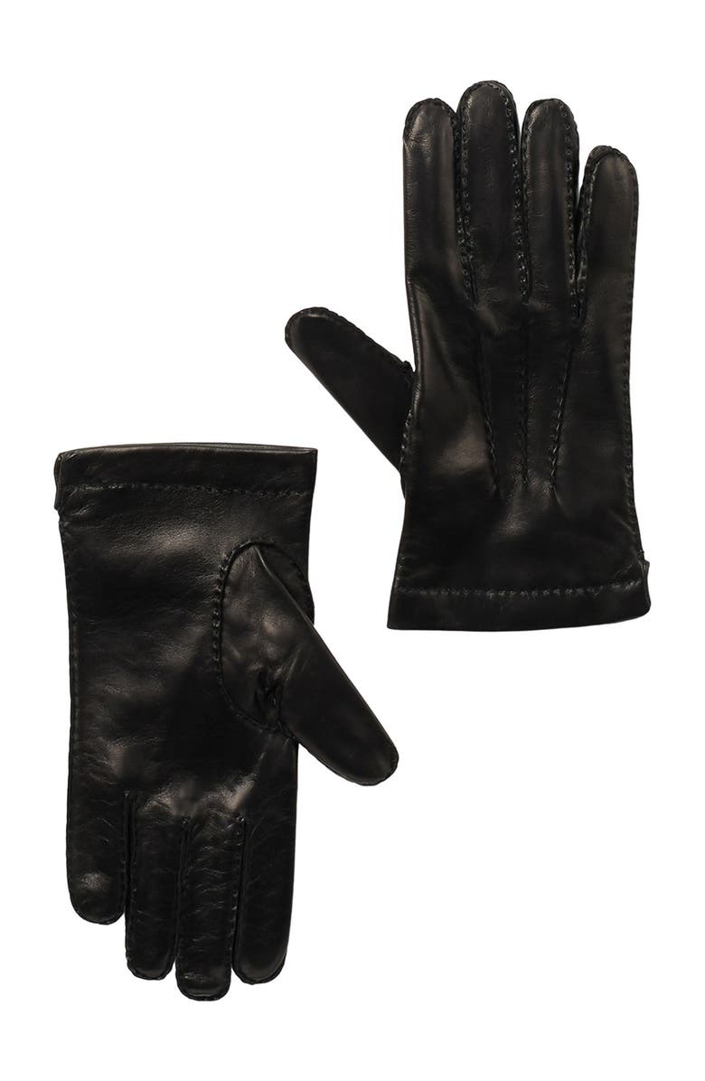 Portolano Handsewn Nappa Leather Gloves, Main, color, Black
