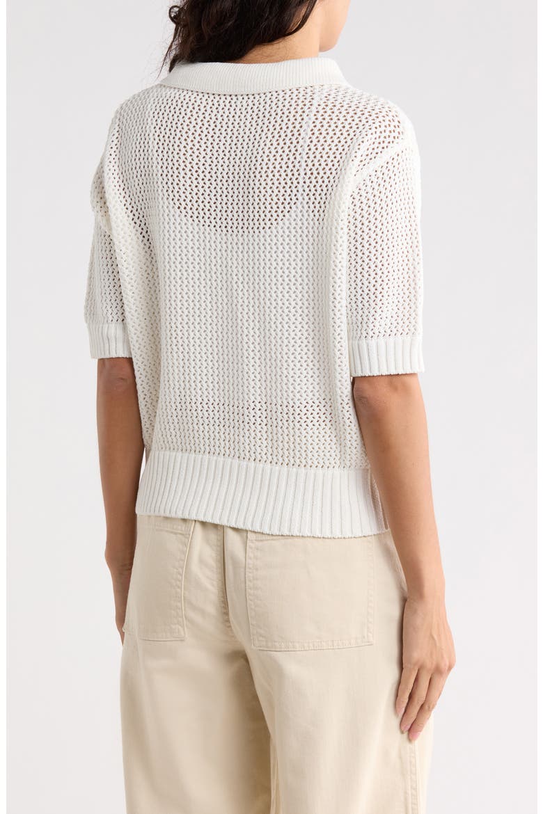 Open Knit Polo, Alternate, color, BONE