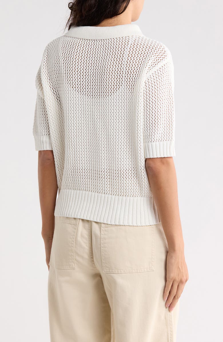Young, Fabulous & Broke Open Knit Polo, Alternate, color, Bone