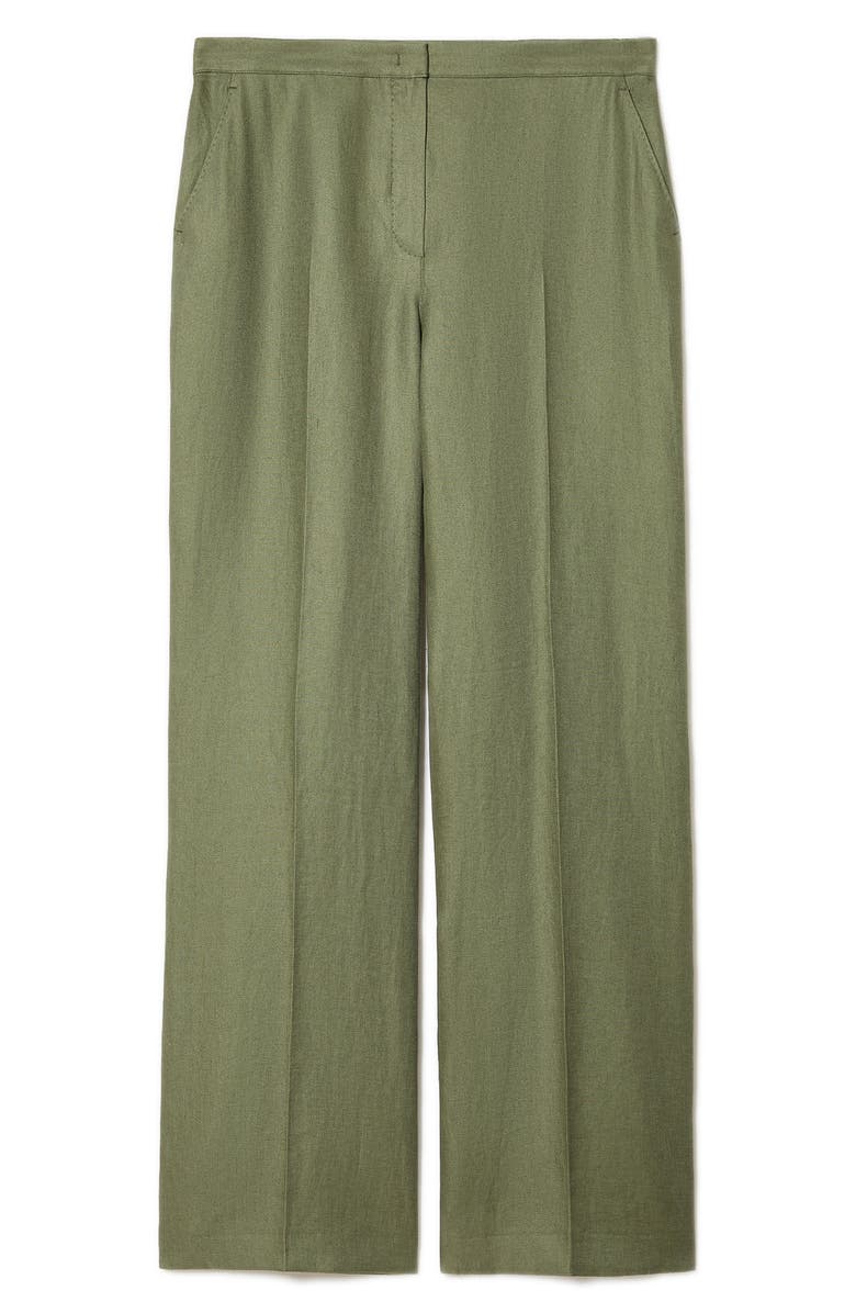 Marina Rinaldi Canapa Linen Wide Leg Pants, Alternate, color, Olive Green