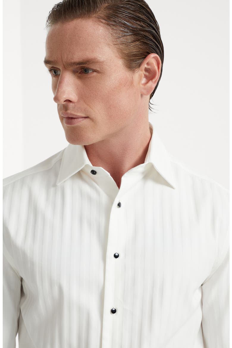 Chevron tuxedo shirt, Alternate, color, White