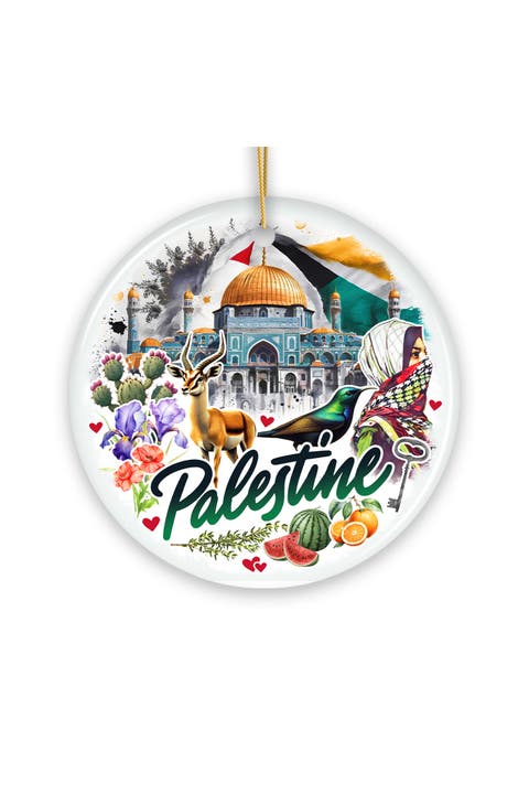 Palestine Heritage Landmark Round Ceramic Ornament