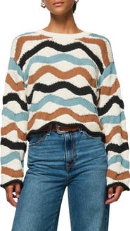 トップス Paja Studio Reversible Cotton Sweater Nation LTD Poppy Wavy Stripe Pima Cotton Sweater | Nordstrom