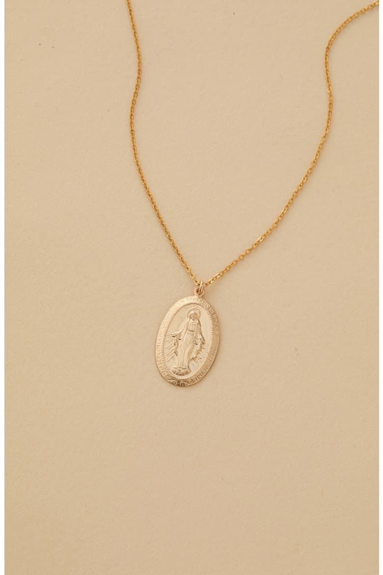 Virgin Mary Necklace, Alternate, color, GOLD