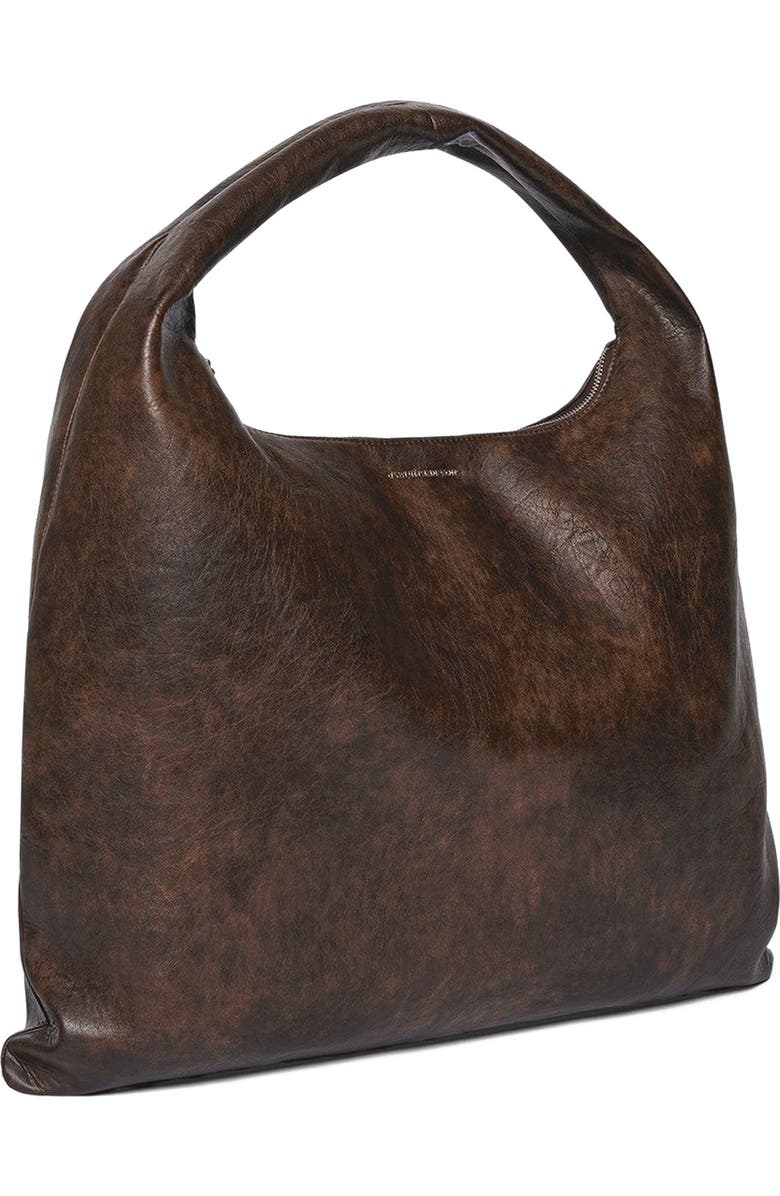 Manière De Voir Aubin Vintage Leather Hobo Bag, Alternate, color, Brown