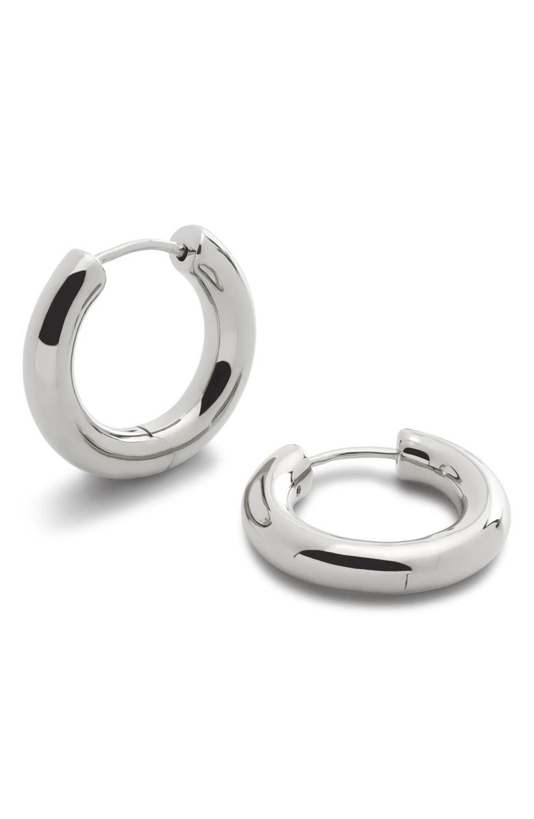 Monica Vinader Small Essential Tube Hoop Earrings, Main, color, Sterling Silver