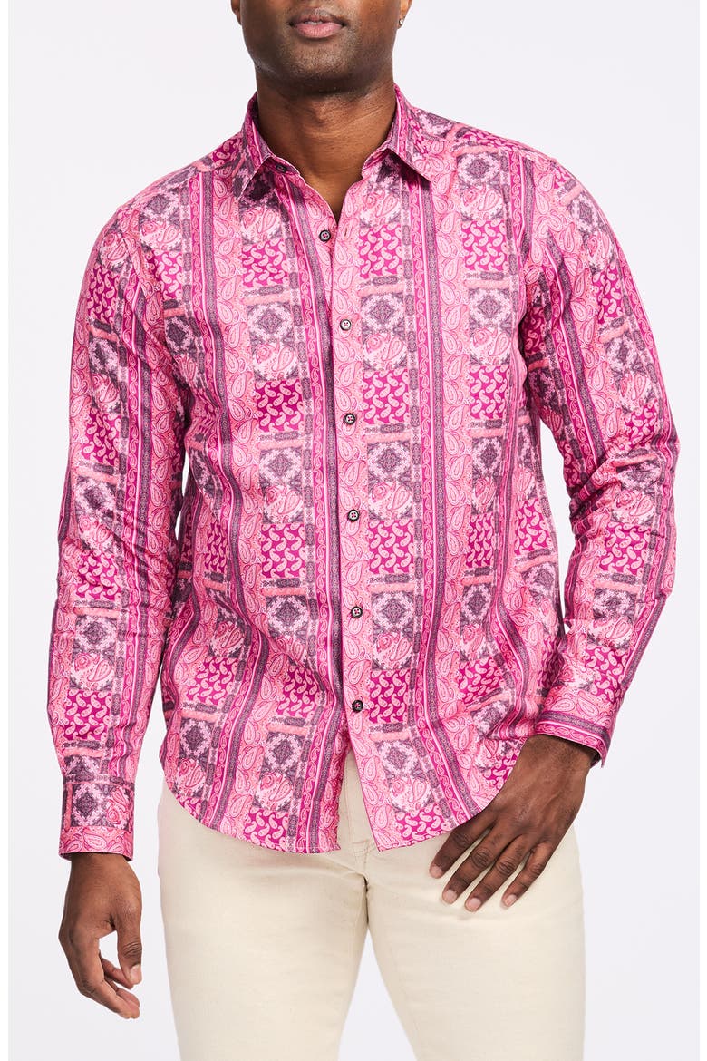 Kedron Cotton Button-Up Shirt, Main, color, PINK