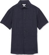 Reiss Holiday Short Sleeve Linen Button-Up Shirt