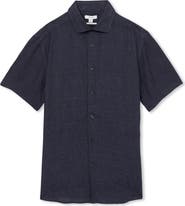 Reiss Holiday Short Sleeve Linen Button-Up Shirt