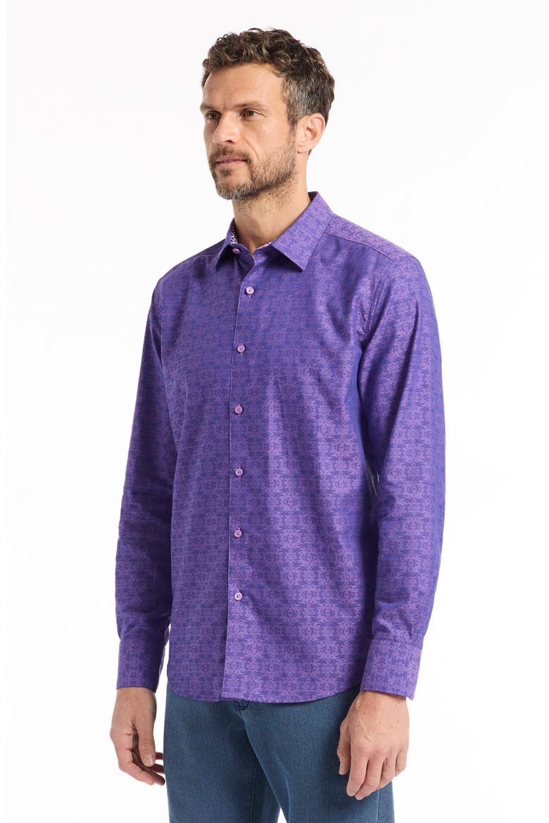 Stellman Button-Up Shirt, Alternate, color, PURPLE