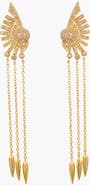 Kellery Art Deco Fan Tassel Drop Earrings
