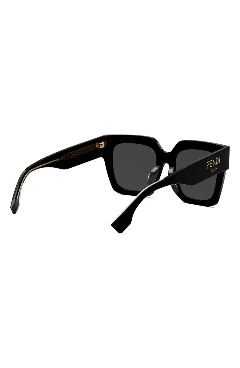 Fendi 'Fendi Roma 50mm Square Sunglasses, Alternate, color, Black