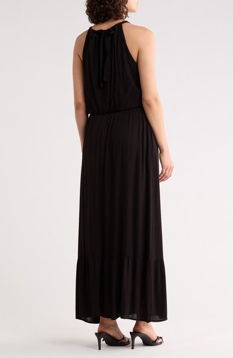 WEST K Halter Neck Gauze Maxi Dress, Alternate, color, Black