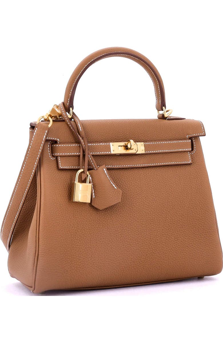 Pre-Owned Hermes Kelly Handbag Brown Togo with Gold Hardware 25, Alternate, color, Gold