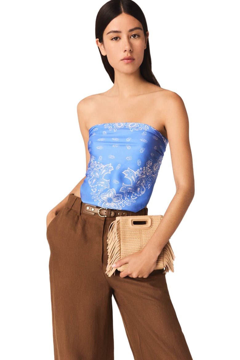 Linen-blend trousers, Alternate, color, Brown