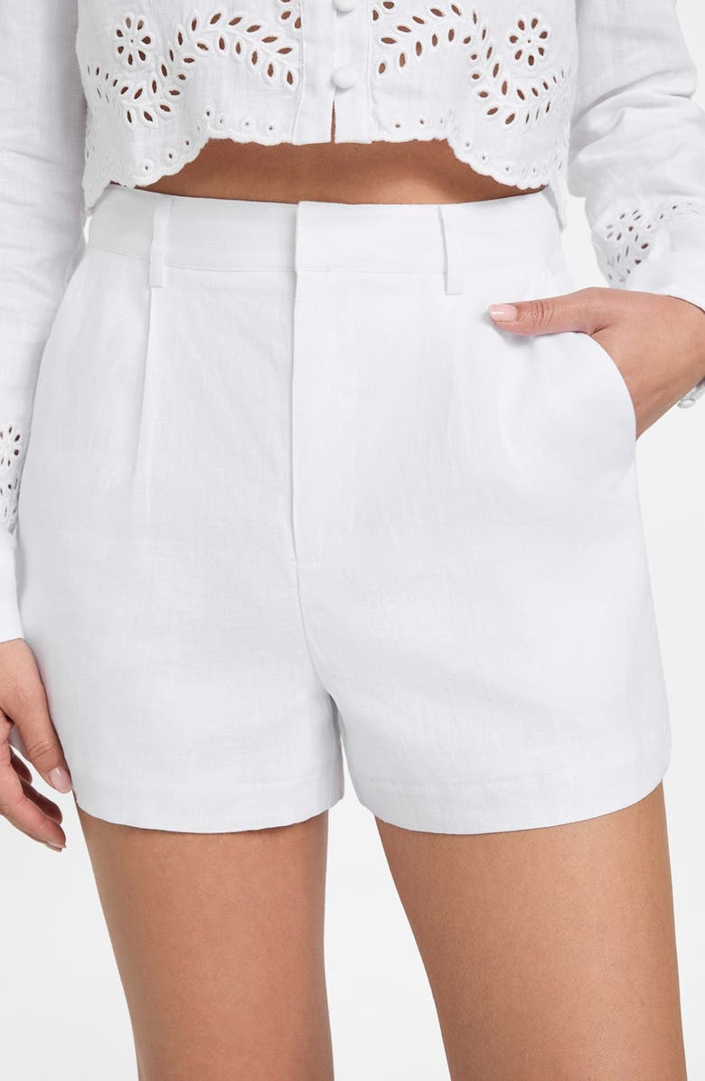 GUESS Gen Tailored Linen Shorts, Alternate, color, 