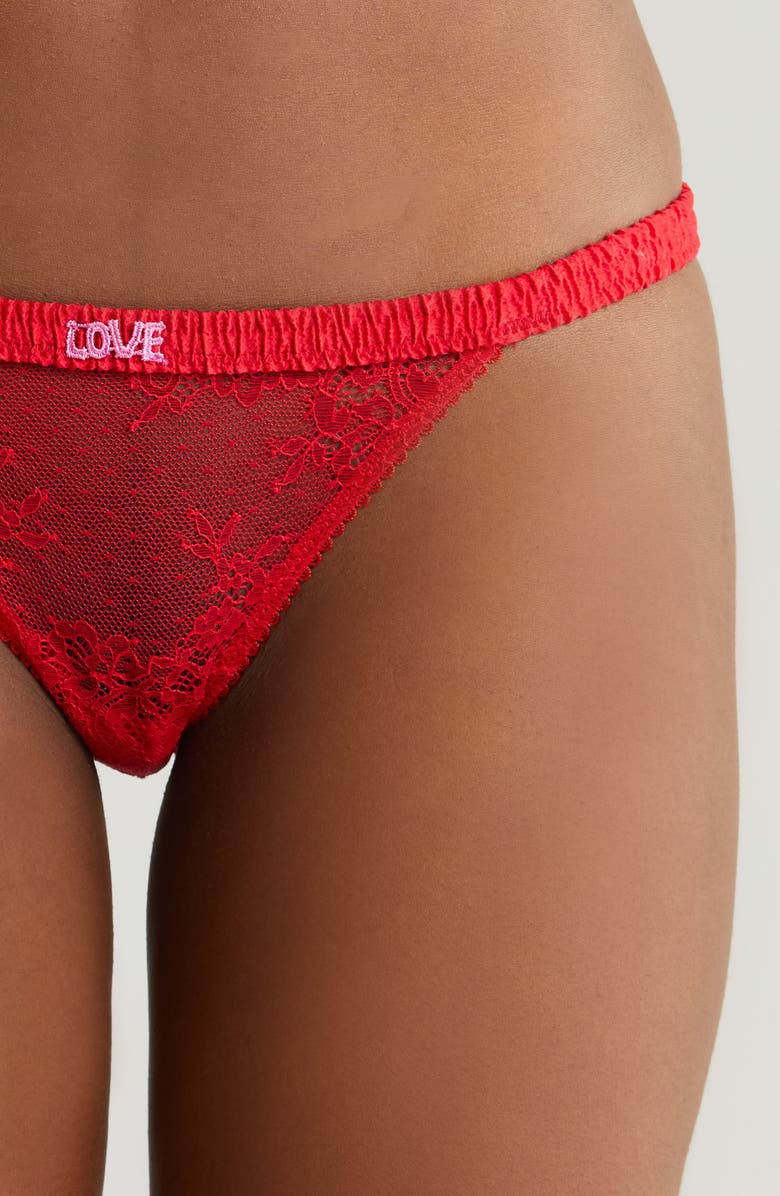 Love Stories Wild Lace Bikini Briefs, Alternate, color, Red