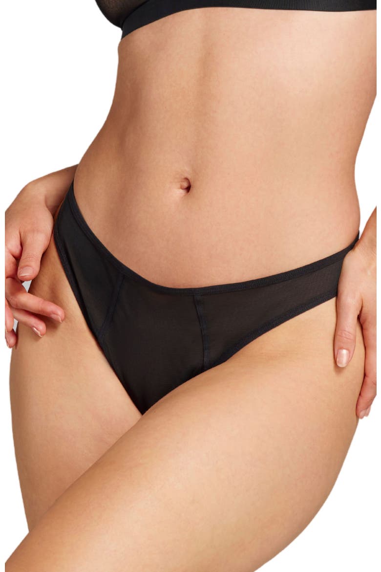 Power Mesh Thong, Main, color, Black